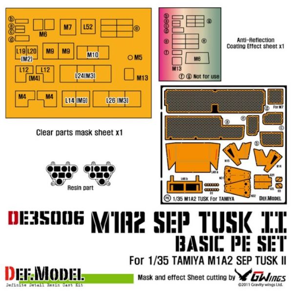 M1A2 Tusk Basic PE set with Mask seal (for Tamiya 1/35)