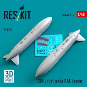 1200 L fuel tanks RAF Jaguar (2 pcs) (3D Printed) (1/48)