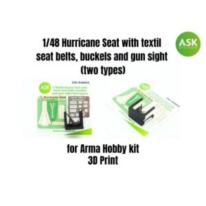 1/48 Hurricane Seat with textil seat belts, buckels and gun sight (two types)