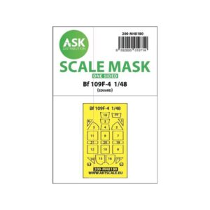 1/48 Messerschmitt Bf 109F one-sided express mask, self-adhesive and pre-cutted for Eduard