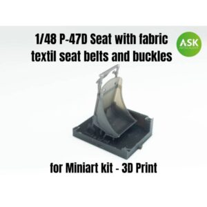 1/48 P-47D Seat with fabric textil seat belts and buckles