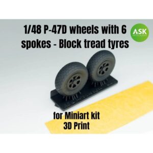 1/48 P-47D wheels with 6 spokes - Block tread tyres and masks