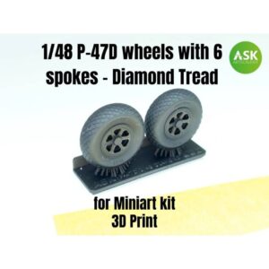1/48 P-47D wheels with 6 spokes - Diamond Tread and masks