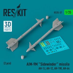 AIM-9M "Sidewinder" missile (AH-1J, AH-1Z, AH-1W, AH-64) (2 pcs) (3D Printed) (1/35)