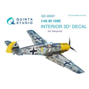 Bf 109E 3D-Printed & coloured Interior on decal paper (Tamiya) - 1/48