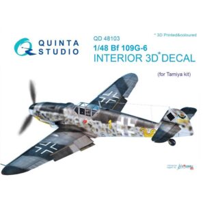 Bf 109G-6 3D-Printed & coloured Interior on decal paper (Tamiya) - 1/48