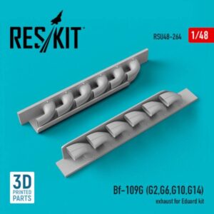 Bf-109G (G2,G6,G10,G14) exhaust for Eduard kit (3D Printed) (1/48)