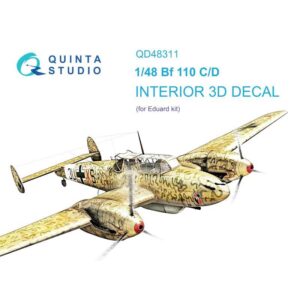 Bf 110C/D 3D-Printed & coloured Interior on decal paper (Eduard) - 1/48