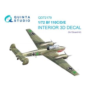 Bf 110C/D/E 3D-Printed & coloured Interior on decal paper (Eduard) - 1/72