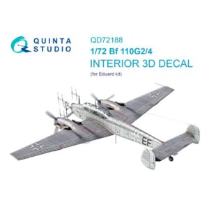 Bf 110G2/4 3D-Printed & coloured Interior on decal paper (Eduard) - 1/72