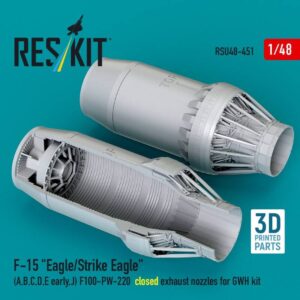 F-15 "Eagle/Strike Eagle" (A,B,C,D,E early,J) F100-PW-220 closed exhaust nozzles for GWH kit (3D Printed) (1/48)