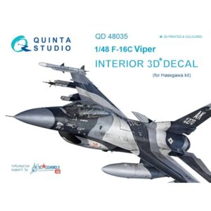 F-16C 3D-Printed & coloured Interior on decal paper (Hasegawa) - 1/48