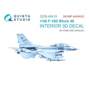 F-16D block 40 3D-Printed & coloured Interior on decal paper (Kinetic 2022 tool) (Small version) - 1/48