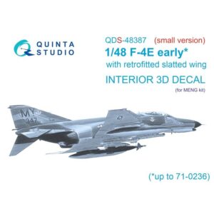 F-4E early with slatted wing 3D-Printed & coloured Interior on decal paper (Meng) (Small version) - 1/48