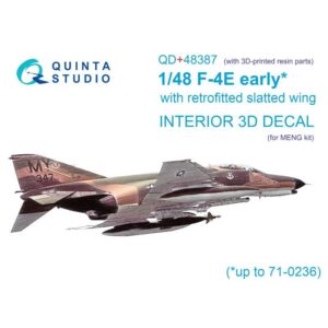 F-4E early with slatted wing 3D-Printed & coloured Interior on decal paper (Meng) (with 3D-printed resin parts) - 1/48