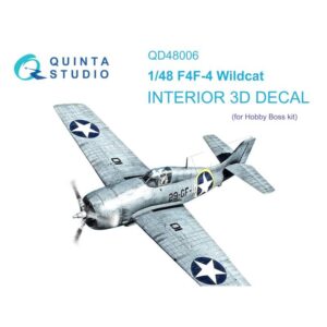 F4F-4 Wildcat 3D-Printed & coloured Interior on decal paper (HobbyBoss) - 1/48