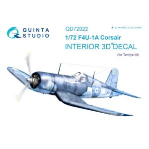 F4U-1A Corsair 3D-Printed & coloured Interior on decal paper (Tamiya) - 1/72