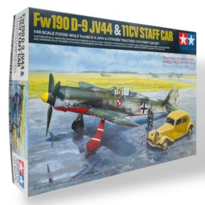 German fighter aircraft Focke-Wulf Fw190 D-9 JV44 and Staff Car Citroen 11CV - Set