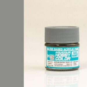 H-335 Semi-Gloss Medium Sea Grey BS381C-637 (10ml) - Mr. Color for Aircraft Models, Great Britain