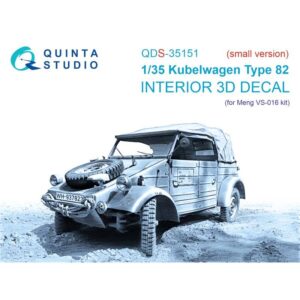 Kubelwagen Type 82 3D-Printed & coloured Interior on decal paper (Meng VS-016) (Small version) - 1/35