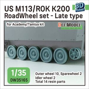 M113A1 Roadwheel outside parts w/ Idler wheels (for Tamiya/Academy 1/35 kit)- 3D printed