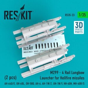 M299 - 4 Rail Longbow Launcher for Hellfire missiles (2 pcs) AH-64D/E, UH-60L, OH-58D, AH-6, AH-1W/Z, UH-1N/Y (1/35)