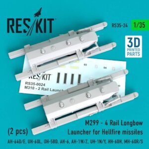 M310 - 2 Rail Launcher for Hellfire missiles (2 pcs) (AH-64D/E, UH-60L, OH-58D, AH-6, AH-1W/Z, UH-1N/Y, HH-60H, MH-60R/S) (1/35)
