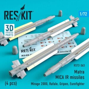 Matra MICA IR missiles (4 pcs) (Mirage 2000, Rafale, Gripen, Eurofighter) (1/72)