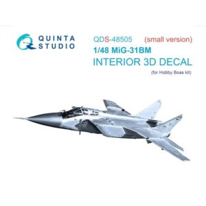 MiG-31BM 3D-Printed & coloured Interior on decal paper (Hobby Boss) (Small version) - 1/48