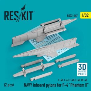 NAVY inboard pylons for F-4 "Phantom II" (2 pcs) (F-4B, F-4J, F-4N, F-4S, RF-4B) (3D Printed) (1/32)