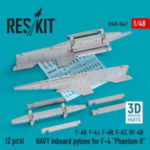NAVY inboard pylons for F-4 "Phantom II" (2 pcs) (F-4B, F-4J, F-4N, F-4S, RF-4B) (3D Printed) (1/48)