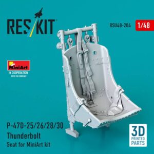 P-47D-25/26/28/30 Thunderbolt Seat for MiniArt kit (3D Printed) (1/48)