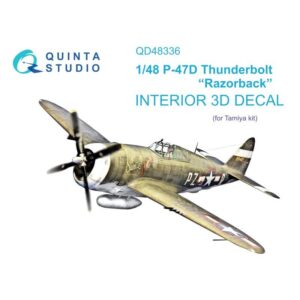 P-47D Thunderbolt Razorback 3D-Printed & coloured Interior on decal paper (Tamiya) - 1/48