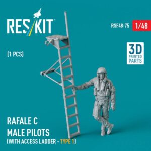 Rafale C male pilot (with access ladder - type 1) (1 pcs) (3D Printed) (1/48)