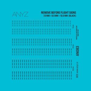 Remove before flight signs 7,0 mm + 8,5 mm + 10,0 mm (BLACK)