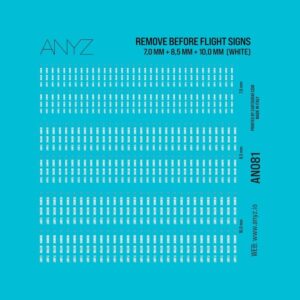 Remove before flight signs 7,0 mm + 8,5 mm + 10,0 mm (WHITE)