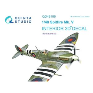 Spitfire Mk.V 3D-Printed & coloured Interior on decal paper (Eduard) - 1/48