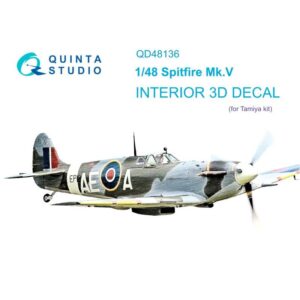 Spitfire Mk.V 3D-Printed & coloured Interior on decal paper (Tamiya) - 1/48