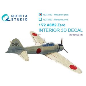 A6M2 Zero (Mitsubishi Prod.) 3D-Printed & coloured Interior on decal paper (Tamiya) - 1/72
