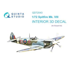 Spitfire Mk.VIII 3D-Printed & coloured Interior on decal paper (Eduard) - 1/72