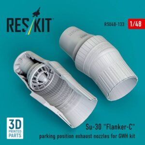 Su-30 "Flanker-C" parking position exhaust nozzles for GWH kit (3D Printed) (1/48)