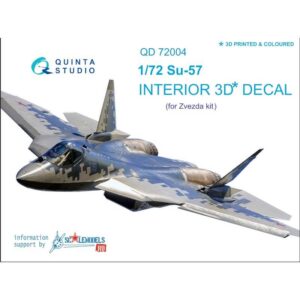 SU-57 3D-Printed & coloured Interior on decal paper (Zvezda) (2 version blue & grey panel colour) - 1/72