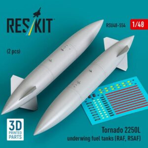 Tornado 2250L underwing fuel tanks (RAF, RSAF) (2 pcs) (3D Printed) (1/48)