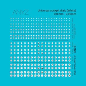 Universal cockpit dials (White) 0,8 mm - 2,40 mm