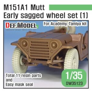US M151A1 Early sagged wheel set (for Tamiya/Academy 1/35) (Included front suspension parts)