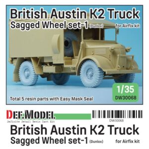 WW2 British Austin K2 Truck wheel set (1) - Dunlop (for Airfix 1/35)