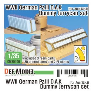 WW2 German PZ.III D.A.K Jerrycan Dummy set (for PZ.III tank 1/35)