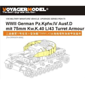 WWII German Pz.Kpfw.IV Ausf.D mit 75mm Kw.K.40 L/43 Turret Armour (For DRAGON 6330) - VOYAGER MODELS