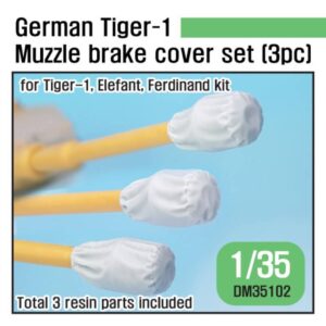 WWII German Tiger-1 Muzzle brake canvas cover set (3pc) (for 1/35 Tiger-1 kit)
