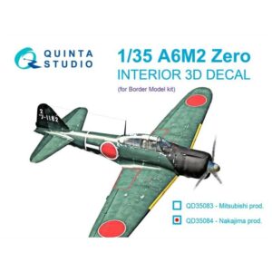 A6M2 Zero (Nakajima Prod.) 3D-Printed & coloured Interior on decal paper (Border Model)